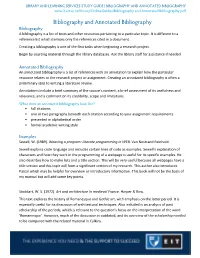BIBLIOGRAPHY and ANNOTATED BIBLIOGRAPHY and Annotated Bibliography.Pdf