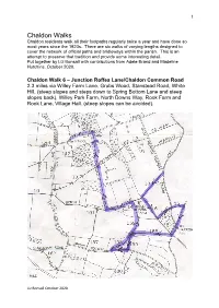 Chaldon Walks Chaldon Residents Walk All Their Footpaths Regularly Twice a Year and Have Done So Most Years Since the 1920S