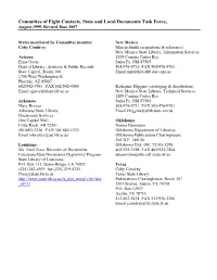 Committee of Eight Contacts, State and Local Documents Task Force, August 1999; Revised June 2007