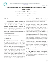 Compressive Strength of the Glare Composite Laminates After Impact Load
