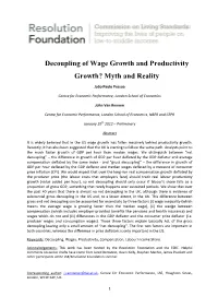 Decoupling of Wage Growth and Productivity Growth? Myth and Reality
