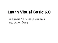 Learn Visual Basic 6.0