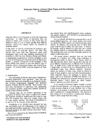 Molecular Objects, Abstract Data Types, and Data Models: a Framework ’