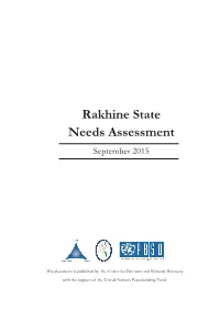 Rakhine State Needs Assessment September 2015