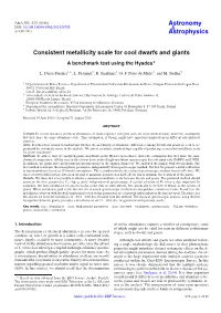 Consistent Metallicity Scale for Cool Dwarfs and Giants a Benchmark Test Using the Hyades