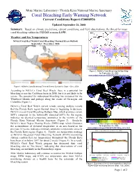 Coral Bleaching Early Warning Network Current Conditions Report #20080926