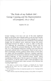 George Canning and the Representation of Liverpool, 1812-1823 1