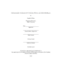 I V Anthropomorphic Attachments in U.S. Literature, Robotics, And