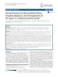 Occult Fractures of the Proximal Femur