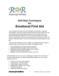 Self Help Techniques for Emotional First Aid