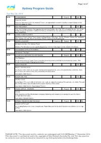 Sydney Program Guide