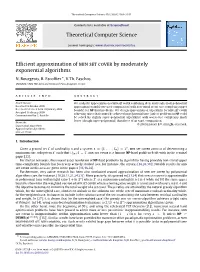 Theoretical Computer Science Efficient Approximation of Min Set