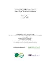 Unlocking Higher Education Spaces - What Might Mathematics Tell Us?