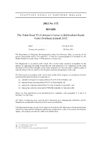 2012 No. 172 ROADS the Trunk Road T9