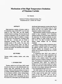 Mechanism of the High Temperature Oxidation of Titanium Carbide