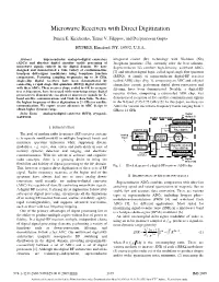 Microwave Receivers with Direct Digitization