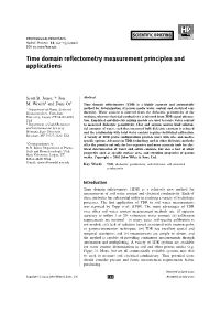 Time Domain Reflectometry Measurement Principles and Applications