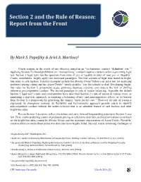 Section 2 and the Rule of Reason: Report from the Front