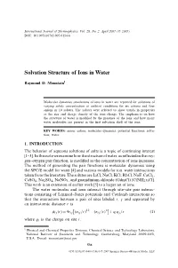 Solvation Structure of Ions in Water