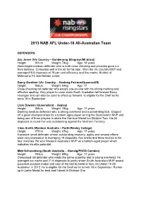 2013 NAB AFL Under-18 All-Australian Team