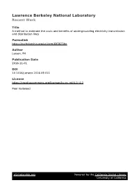 A Method to Estimate the Costs and Benefits of Undergrounding Electricity Transmission and Distribution Lines