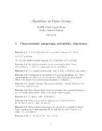 Algorithms in Finite Groups