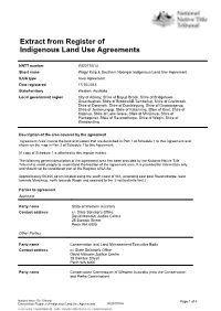 Extract from Register of Indigenous Land Use Agreements