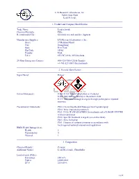 Material Safety Data Sheet