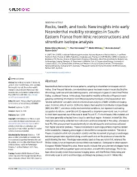 New Insights Into Early Neanderthal Mobility Strategies in South- Eastern France from Lithic Reconstructions and Strontium Isotope Analysis