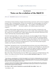 Notes on the Evolution of the B&ICO