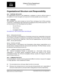 Organizational Structure and Responsibility