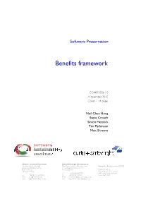 Software Preservation Benefits Framework
