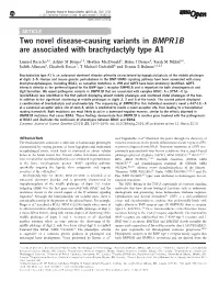 Two Novel Disease-Causing Variants in BMPR1B Are Associated with Brachydactyly Type A1