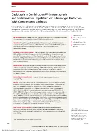 Daclatasvir in Combination with Asunaprevir and Beclabuvir for Hepatitis C Virus Genotype 1 Infection with Compensated Cirrhosis
