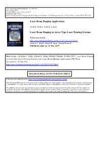 Laser Beam Shaping Applications Laser Beam Shaping in Array-Type Laser Printing Systems