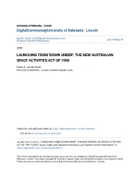 Launching from 'Down Under': the New Australian Space Activities Act of 1998