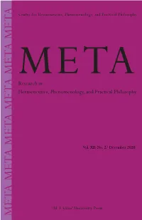 META META META META META META META Hermeneutics, Phenomenology, Andpracticalphilosophy in Research Center Forhermeneutics, Phenomenology, Andpracticalphilosophy “Al