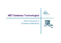 NET Database Technologies