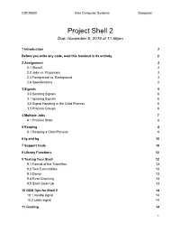 Project Shell 2 Due: November 6, 2019 at 11:59Pm