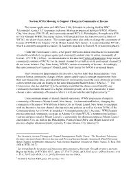 Section 307(B) Showing to Support Change in Community of License