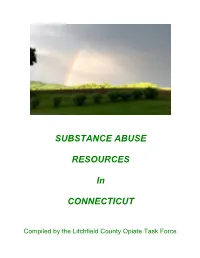 SUBSTANCE ABUSE RESOURCES in CONNECTICUT
