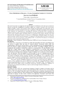 A Lexico-Grammatical Analysis of a Televis