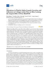 Alterations in Platelet Alpha-Granule Secretion and Adhesion on Collagen Under Flow in Mice Lacking the Atypical Rho Gtpase Rhobtb3