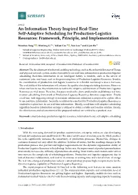 An Information Theory Inspired Real-Time Self-Adaptive Scheduling for Production-Logistics Resources: Framework, Principle, and Implementation