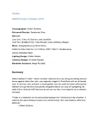 Flutter AXIS ​Premier October 2019 Summary