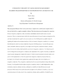 Integrative Complexity of Coastal Resources Management