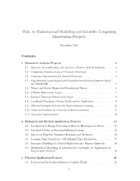 M.Sc. in Mathematical Modelling and Scientific Computing