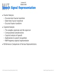 Speech Signal Representation