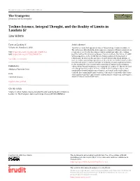 Techno-Science, Integral Thought, and the Reality of Limits in Laudato Si’ Lisa Sideris