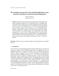 The Meanings of Perspectival Verbs and Their Implications on the Taxonomy of Projective Content/Conventional Implicature
